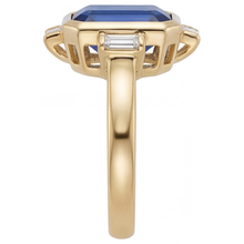 Fine Royal Blue Sapphire Precious Stone Ring 4.80 ct – profile view