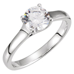 Natural Earth Mined Diamond Solitaire Engagement Ring 1.65 Carats Gold 14K