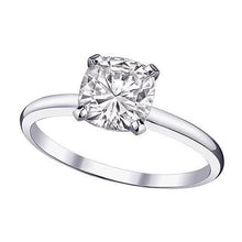 Solitaire Natural Earth Mined Diamond 2.01 Carat Cushion Ring