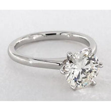 Solitaire Natural Earth Mined Diamond Engagement Ring 2 Carats