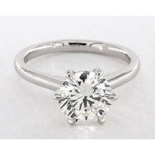 Solitaire Natural Earth Mined Diamond Engagement Ring 2 Carats