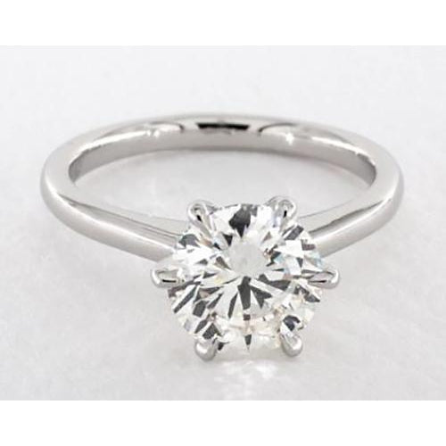 Solitaire Natural Earth Mined Diamond Engagement Ring 2 Carats