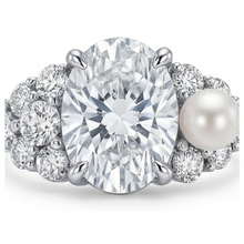 Genuine South Sea Pearl Solitaire with Side Stones – front view