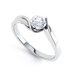 Sparkling 1.10 Ct Solitaire Round Cut Natural Earth Mined Diamond Wedding Ring White Gold