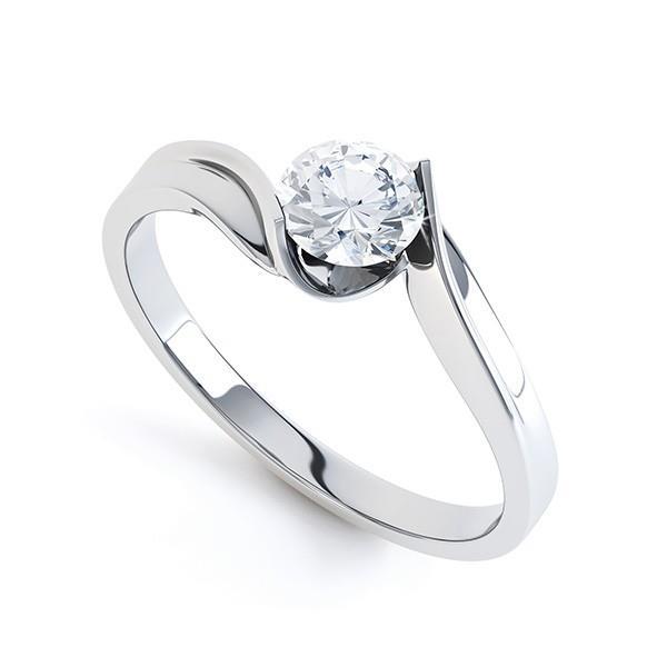 Sparkling 1.10 Ct Solitaire Round Cut Natural Earth Mined Diamond Wedding Ring White Gold