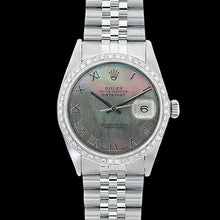 Ss Jubilee Bracelet Rolex Diamond Bezel Gray Roman Dial QUICK SET