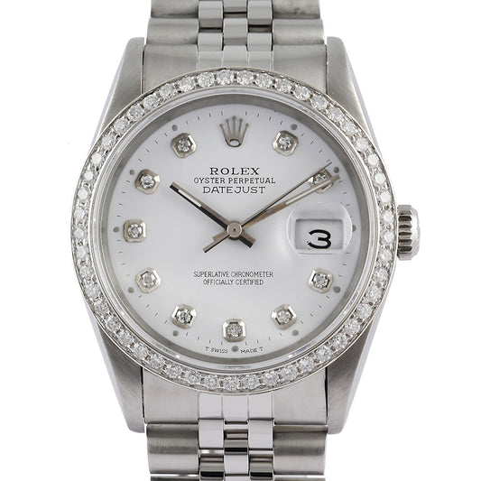 Stainless Steel Bracelet Rolex Datejust Men Watch Diamond Bezel