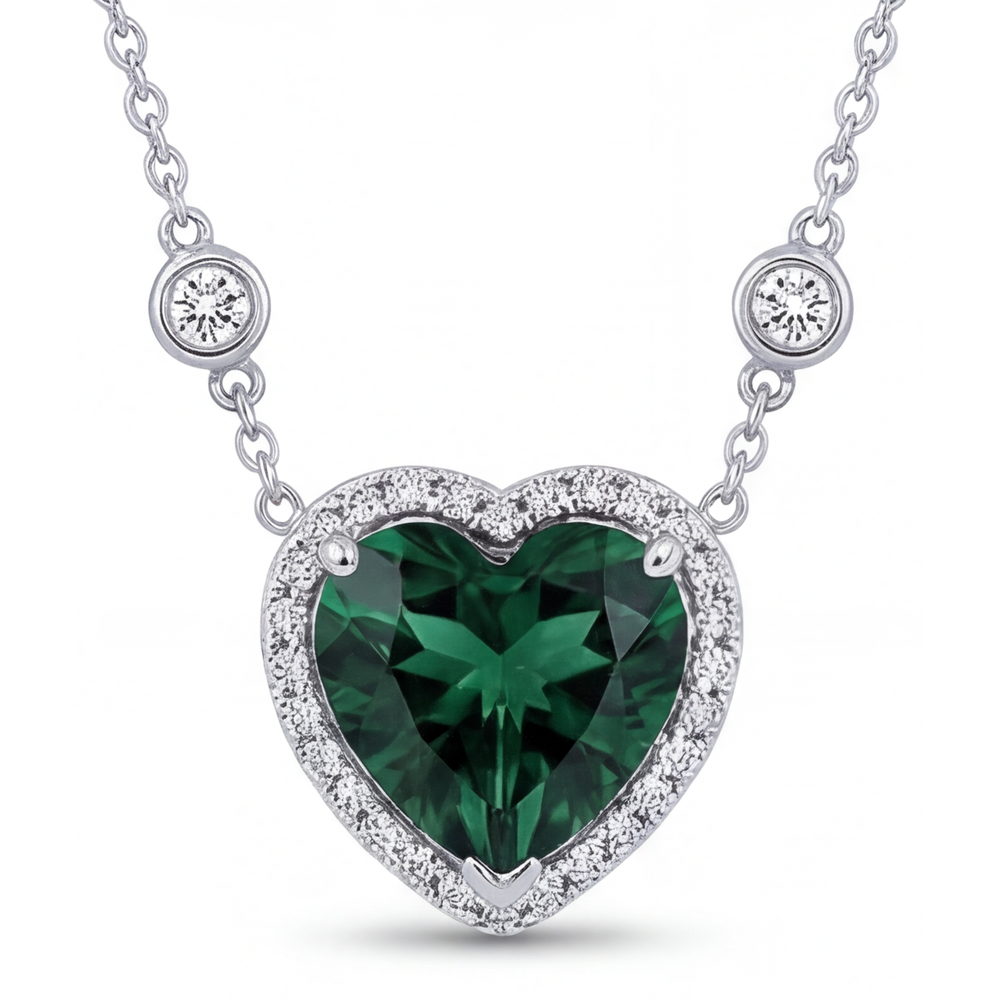 Tourmaline Gemstone Pendant 2.75-ct 14K White Gold – main view