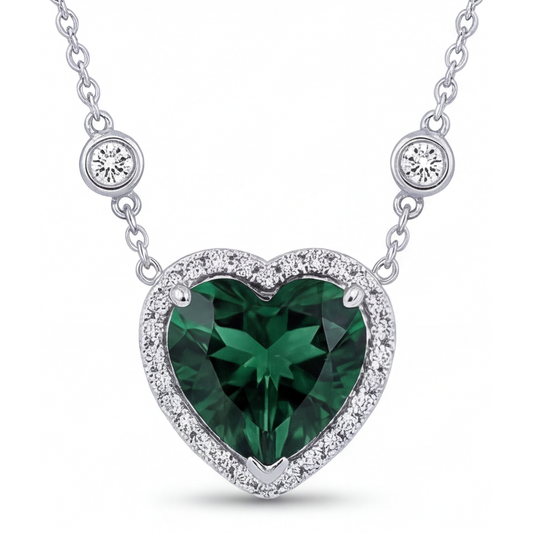 Tourmaline Gemstone Pendant 2.75-ct 14K White Gold – main view