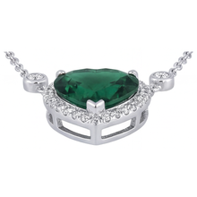 Tourmaline Heart Cut Gemstone Pendant in 14K White Gold – profile view