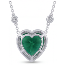 Tourmaline Heart Cut Gemstone Pendant in 14K White Gold – top view