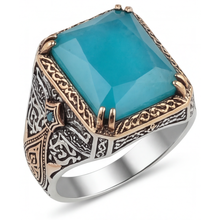 Earth-Mined Turquoise Halo Ring – main view