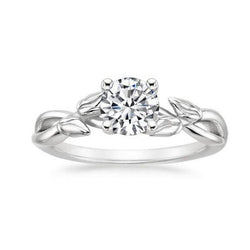 White Gold Round Solitaire Natural Earth Mined Diamond 1.60 Carats Engagement Ring New