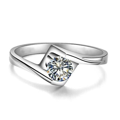 White Gold 14K Solitaire Brilliant Cut 1.25 Ct Natural Earth Mined Diamond Engagement Ring