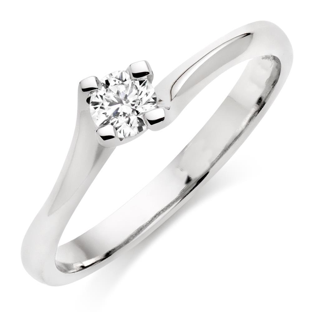 White Gold Solitaire Round 1.10 Carat Natural Earth Mined Diamond Engagement Ring