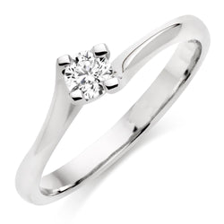 White Gold Solitaire Round 1.10 Carat Natural Earth Mined Diamond Engagement Ring