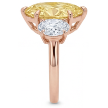 Brilliant Yellow Canary Diamond 3-Stone Ring 2 ct – back view