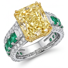 Real Yellow Canary Diamond Accent Solitaire Ring – main view