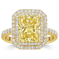Pavé Fine Jewelry Ring – Yellow Canary Diamond 4.25 ct 14K