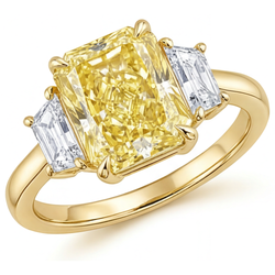 Yellow Canary Diamond Gemstone Ring – Radiant Cut 3.25 ct 14K