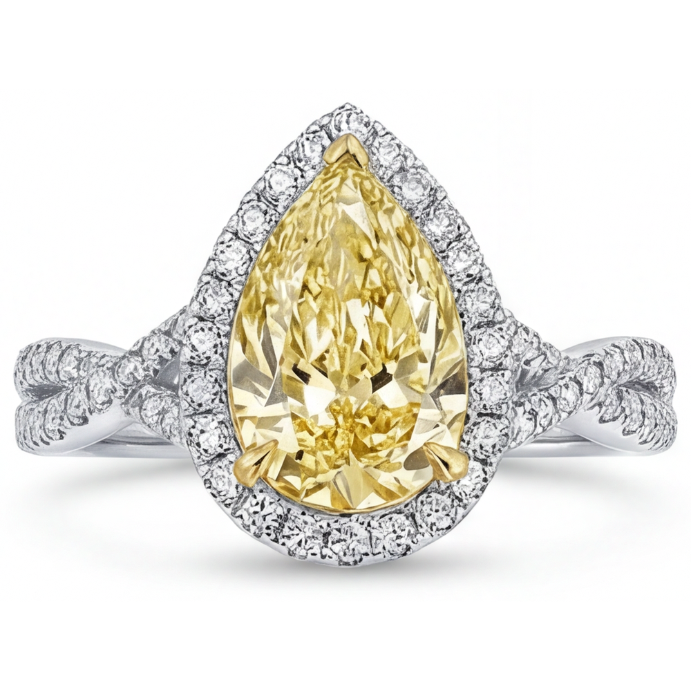 Handcrafted Halo Ring 1.50 ct – front view