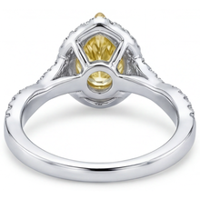 Genuine Yellow Canary Diamond Halo Ring – detail view