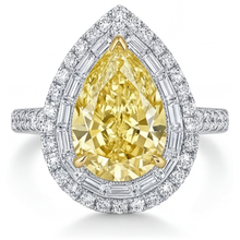 Yellow Canary Diamond Halo Ring 3-ct Two-Tone 14K Gold – main view