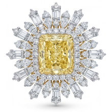 Yellow Canary Diamond Halo Ring 4-ct Two-Tone 14K Gold – main view