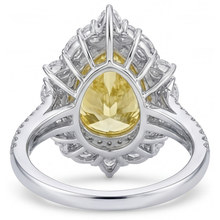 Handcrafted Yellow Canary Diamond Halo Setting Ring 3.25 ct – top view