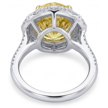 Authentic Yellow Canary Diamond Halo Setting Ring 3.50 ct 14K Two Tone Gold – side view