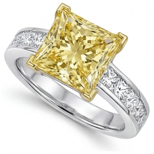 Natural Yellow Canary Diamond Halo Setting Ring – side view
