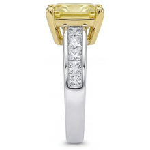 Natural Yellow Canary Diamond Halo Setting Ring – back view
