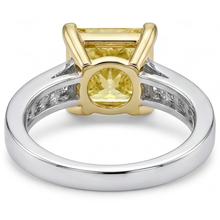 Natural Yellow Canary Diamond Halo Setting Ring – detail view
