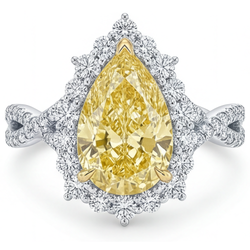 VVS Clarity Halo Setting Ring – Yellow Canary Diamond 3.75 ct