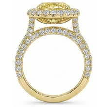 Oval Yellow Canary Diamond ring in 14K Yellow Gold – side view
