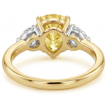 Yellow Canary Diamond Statement Ring 1-ct 14K Two Tone Gold – profile view
