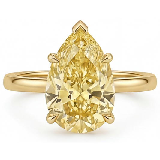 Authentic Yellow Canary Diamond Statement Ring – front view