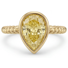 Natural Yellow Canary Diamond Statement Ring – profile view