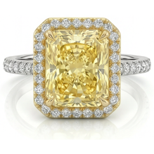 Radiant Yellow Canary Diamond ring in Two-Tone 14K Gold – main view