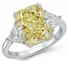 Radiant Yellow Canary Diamond ring in 14 Karat White Gold – main view