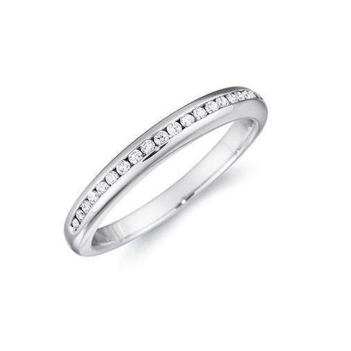 0.60 Carats Round Diamond Half Eternity Wedding Band White Gold 14K
