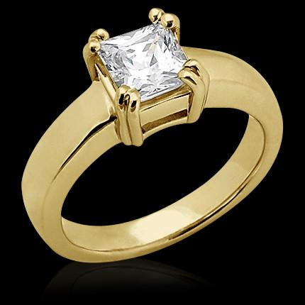 0.75 Carats Diamond Ring Solitaire Engagement Ring Yellow Gold 14K