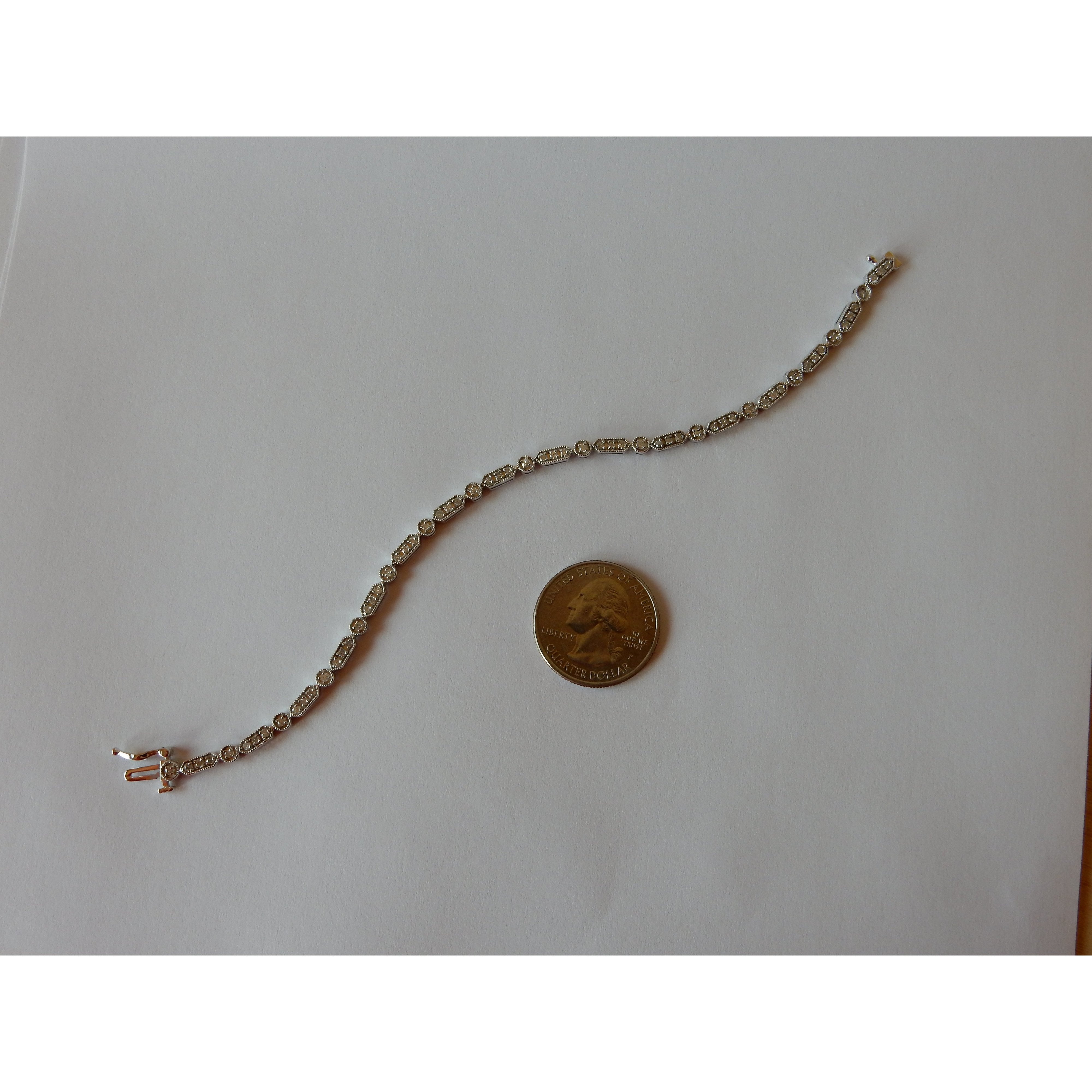 1 Carat Diamond Bracelet White Gold 14K