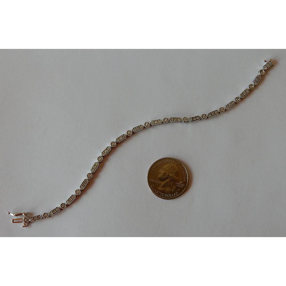 1 Carat Diamond Bracelet White Gold 14K