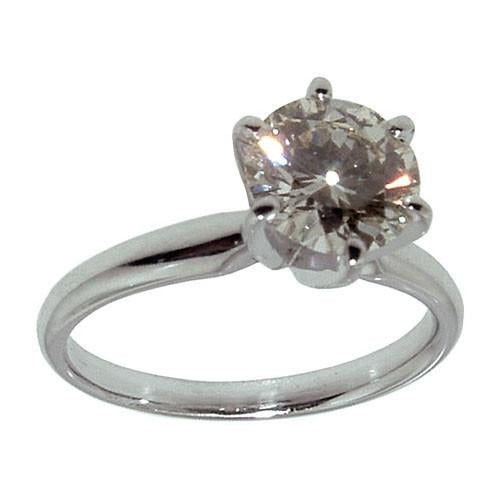 1 Carat Diamond Engagement Ring 14K White Gold 6 Prong Set Solitaire
