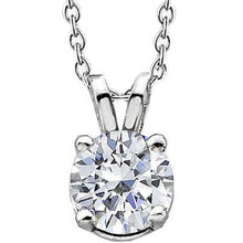 1 Carat Diamond Solitaire Pendant White Gold 14K Round