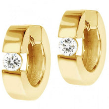 1 Carat Hinged Diamond Solitaire Hoop Earrings Huggies