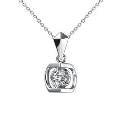 1 Carat Natural Diamond Necklace Pendant 14K White Gold New