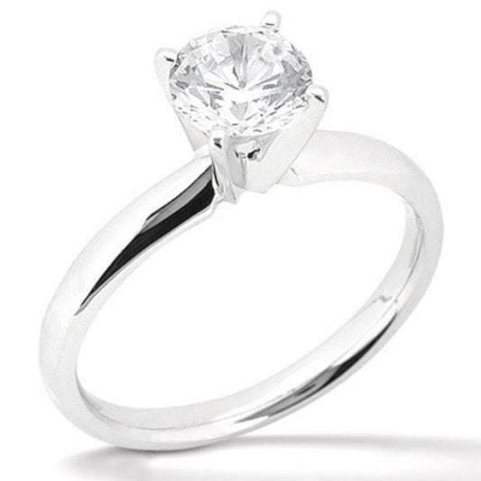 1 Carat Round Diamond Solitaire Engagement Ring White Gold 14K
