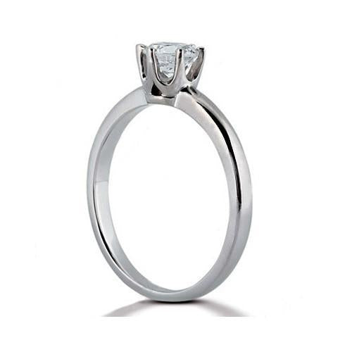 1 Carat Round Diamond Solitaire Ring White Gold